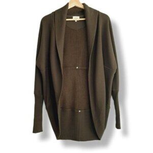 Aritzia WILFRED Diderot Cocoon Wrap Cardigan Olive Green Sz XXS